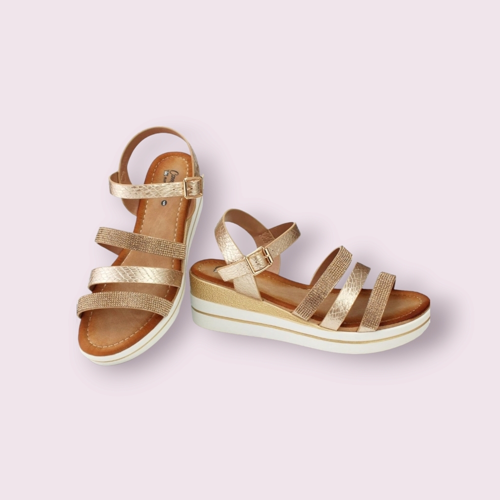 New Wedge Sandals Platform Sandal Comfortable Beach Shoes Elastic Ankle Size 8